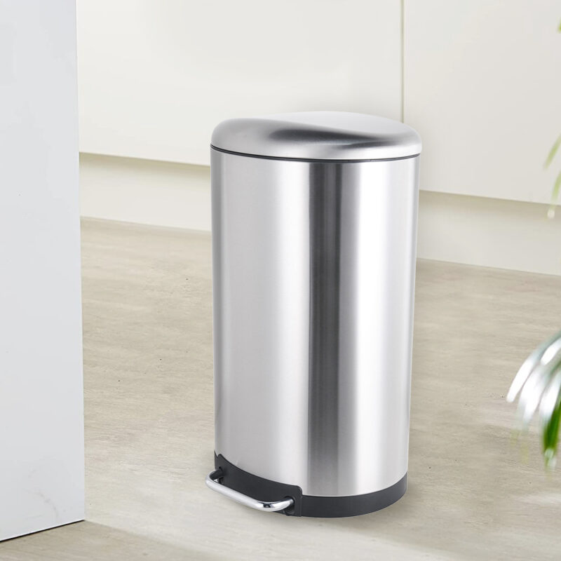 40 Liter / 10.5 Gallon Soft-Close Smudge Resistant Trash Can with Foot Pedal WBO013