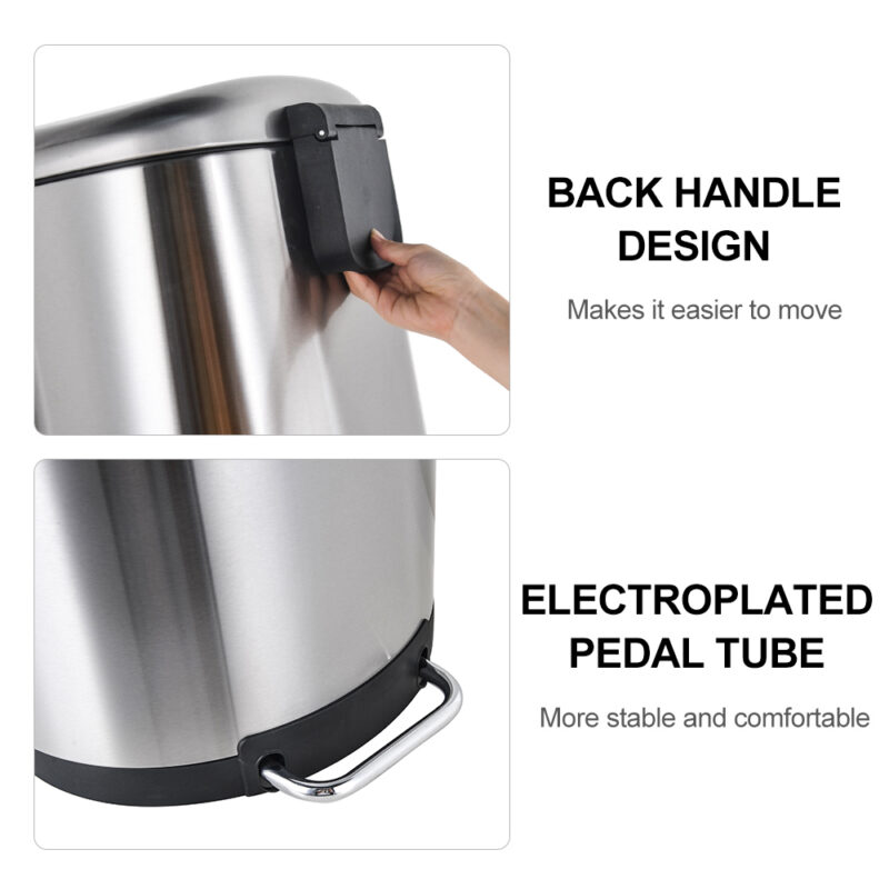 40 Liter / 10.5 Gallon Soft-Close Smudge Resistant Trash Can with Foot Pedal WBO013 - Image 6