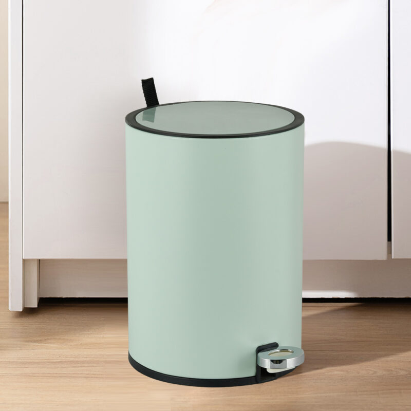 5L, 8L, 12L INS Style Household Bathroom Pedal Trash Can with Lid-WBO021