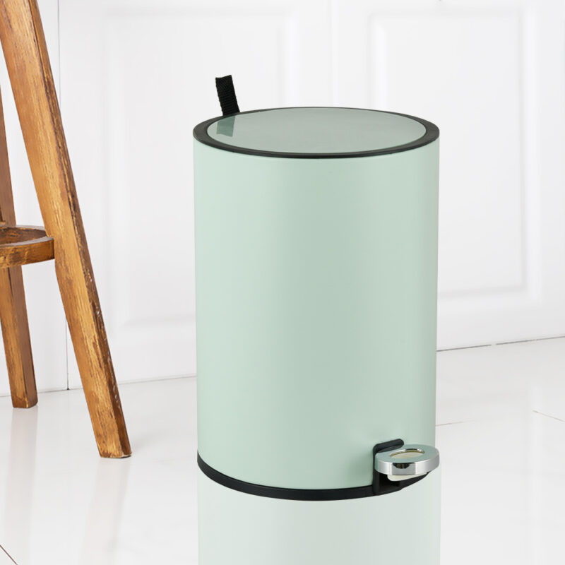 5L, 8L, 12L INS Style Household Bathroom Pedal Trash Can with Lid-WBO021 - Image 6