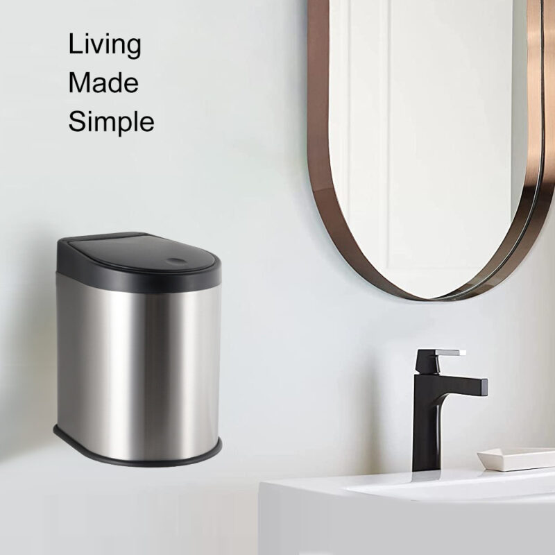 3liter Hand Press Type Stainless Steel Hanging Mini Trash Can-WBO022 - Image 2