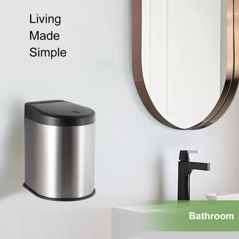 3liter Hand Press Type Stainless Steel Hanging Mini Trash Can-WBO022 - Image 4