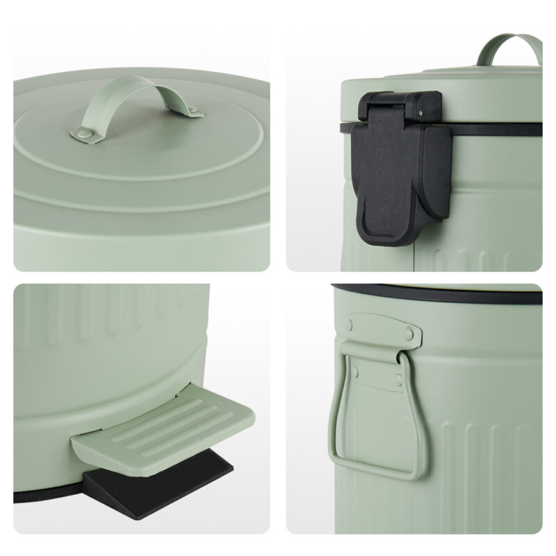 Round Vintage Garbage Bin Trash Can WBR004 - Image 7