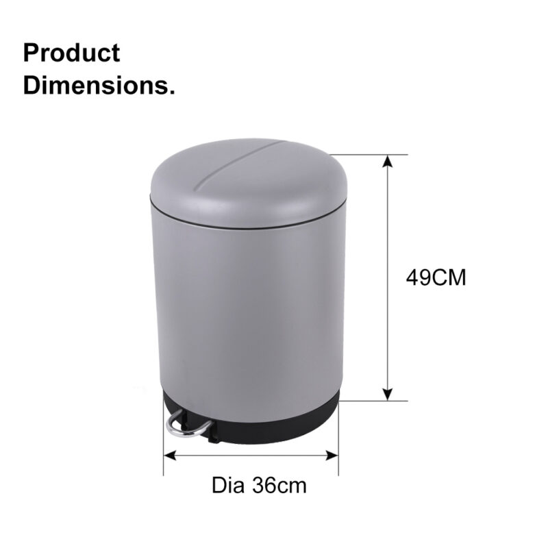 Round Soft-Close Trash Can with Foot Pedal WBR061 - Image 3