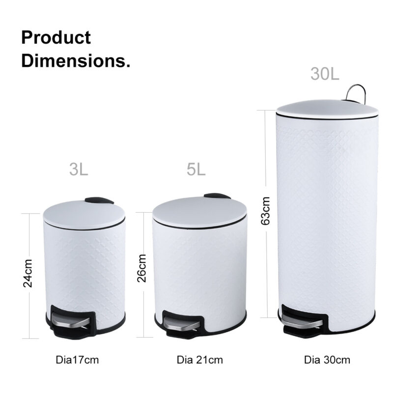 3/5/30 Liter Step Open Garbage Trash Can WBR073 - Image 7