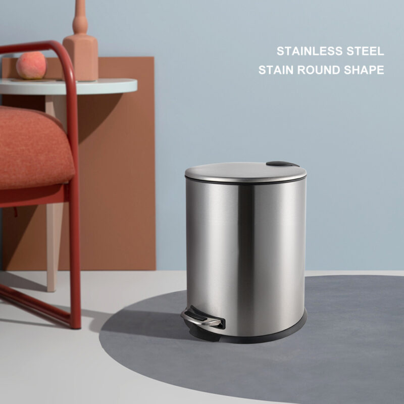 Stainless Steel garbage bin with Foot Pedal WBR076 - Image 5