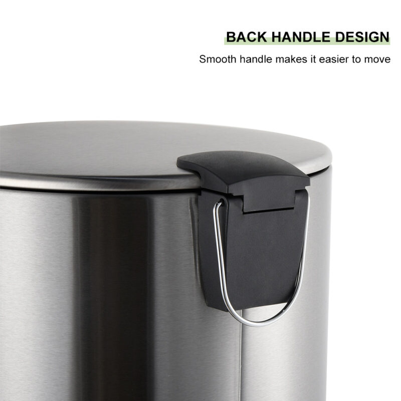 Stainless Steel garbage bin with Foot Pedal WBR076 - Image 4