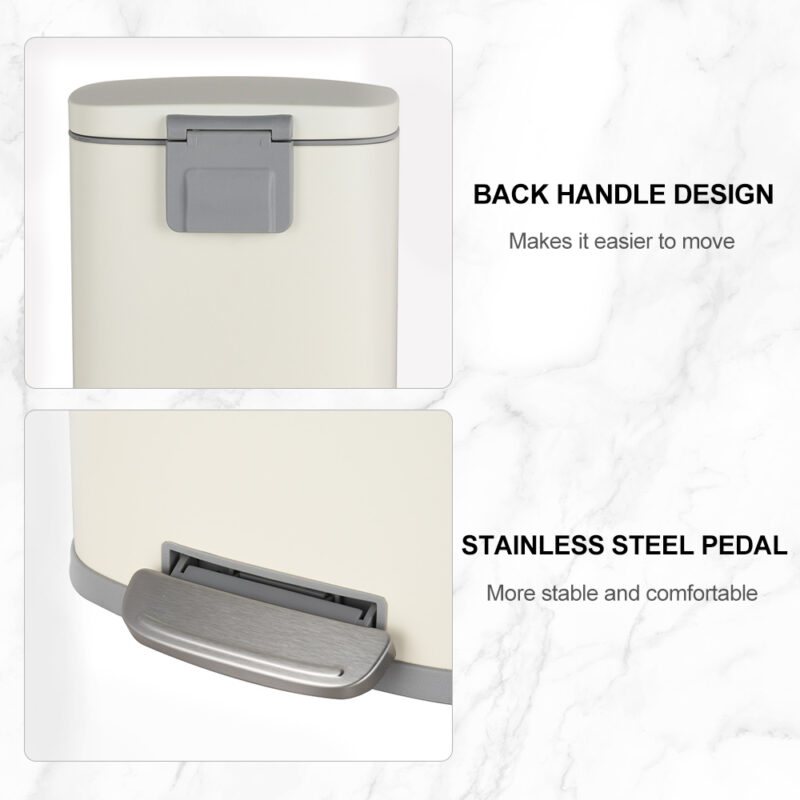 5/12/30L stainless steel trash can with manual foot lever wbs007 - Image 6
