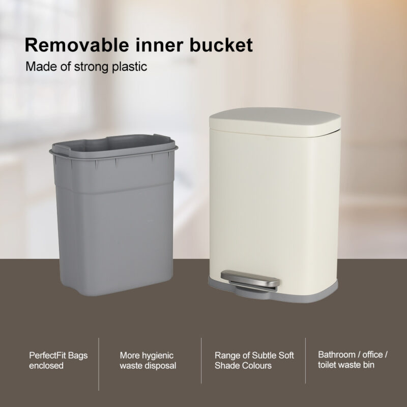 5/12/30L stainless steel trash can with manual foot lever wbs007 - Image 7