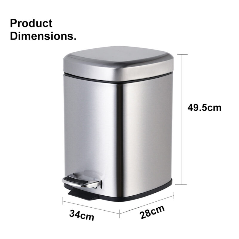 Stainless Steel Trash Can with Foot Pedal  WBS014 - Image 7