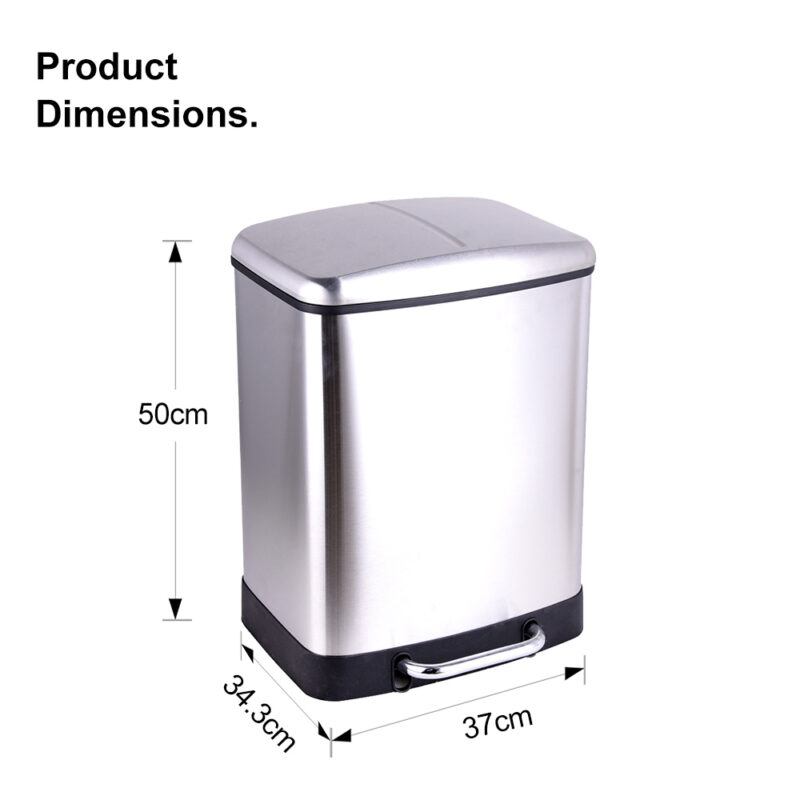 Stainless Steel Foot Step Trash Can with Lid WBS019 - Image 3