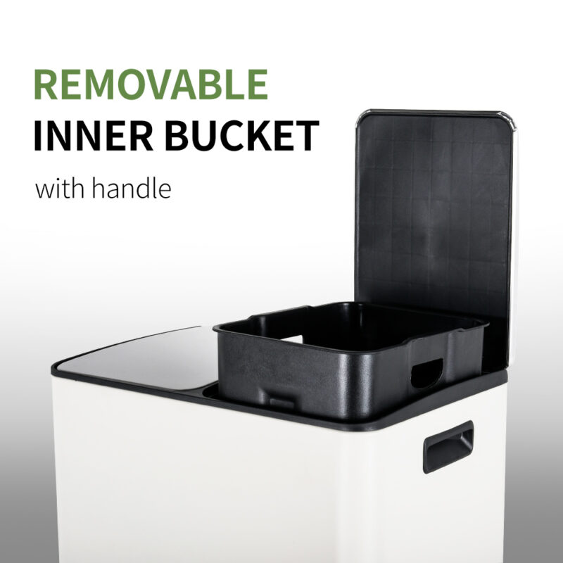 2x30L Dual Step Trash Can Steel Pedal Recycle Bin with Lid Wbs033 - Image 6