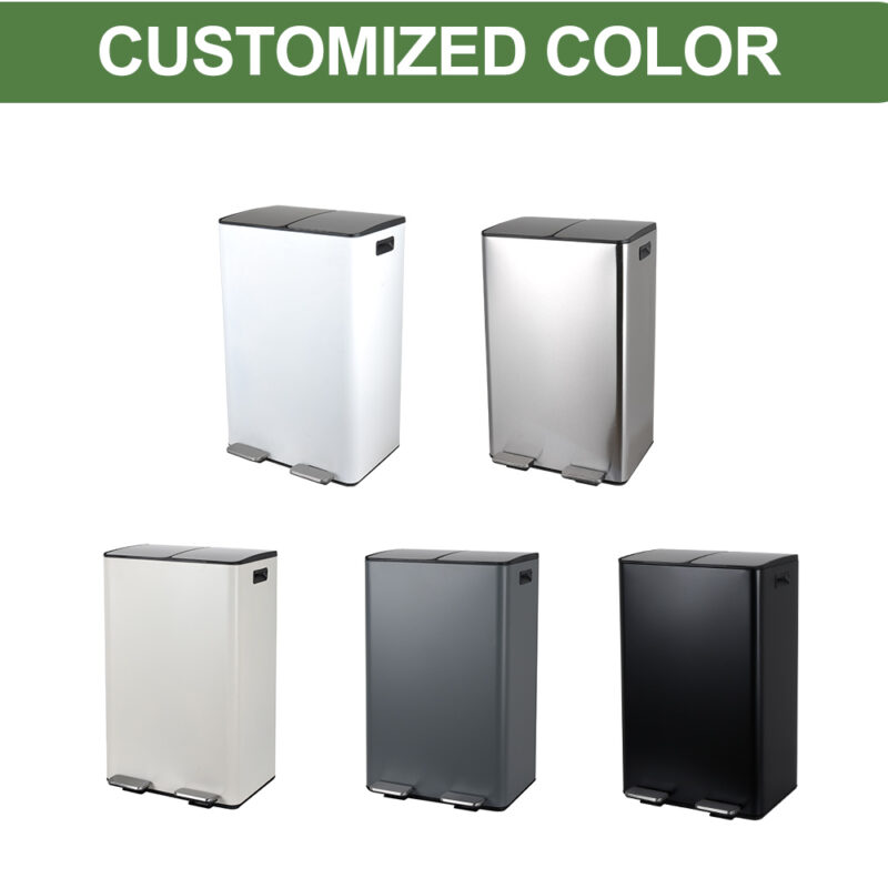 2x30L Dual Step Trash Can Steel Pedal Recycle Bin with Lid Wbs033 - Image 4