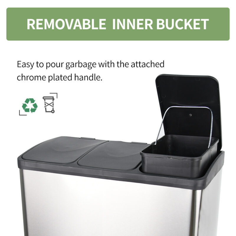 60l Trash Can Pedal  Stainless Steel Lid  Wbs034 - Image 7
