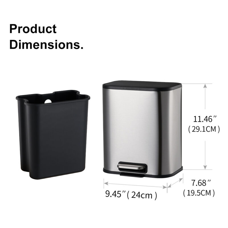 Stylish design stainless steel pedal bin WBS105 - Image 3
