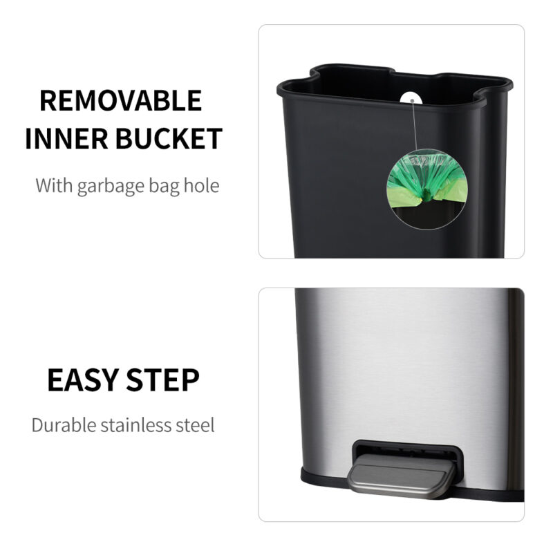 Stylish design stainless steel pedal bin WBS105 - Image 4