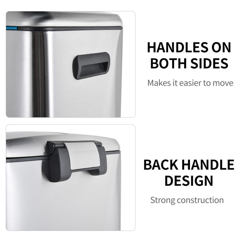 20L+20L Dual Compartment Kitchen Recycle Trash Can - Image 6