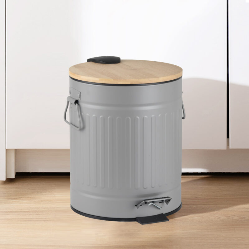 Eco-friendly Pedal Waste Bin With Bamboo Lid-WBR004 - Image 11