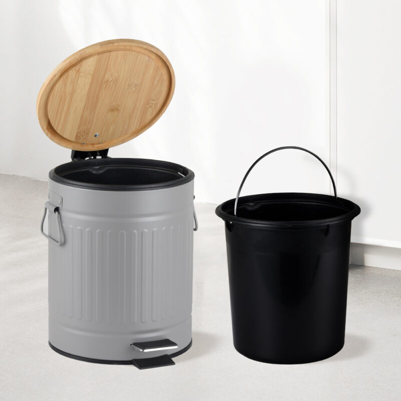 Eco-friendly Pedal Waste Bin With Bamboo Lid-WBR004 - Image 12