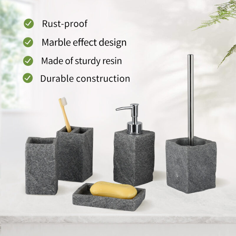 Bathroom accessories Resin 5 piece Sets BA016S05 - Image 2