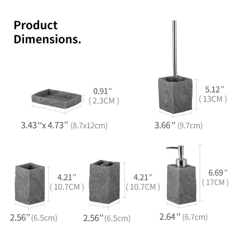 Bathroom accessories Resin 5 piece Sets BA016S05 - Image 3
