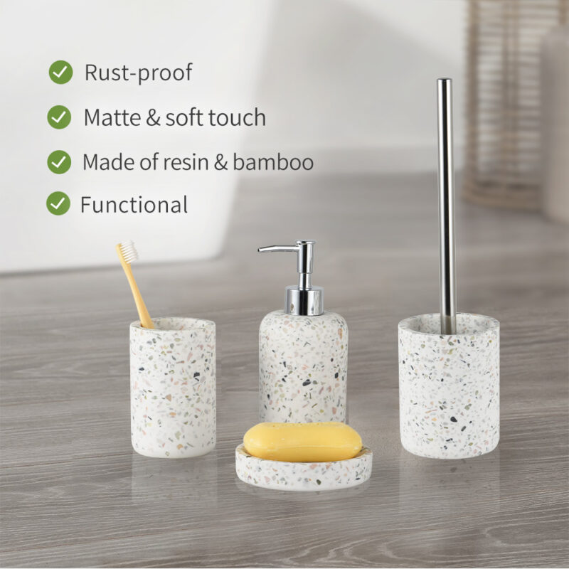 Bathroom Accessories 4 PCS Set Resin BA018S04 - Image 2