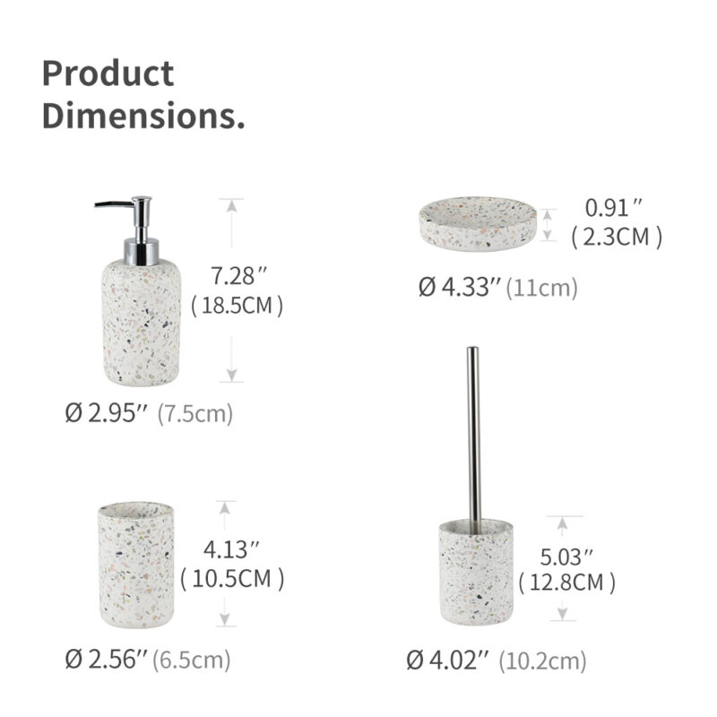 Bathroom Accessories 4 PCS Set Resin BA018S04 - Image 3