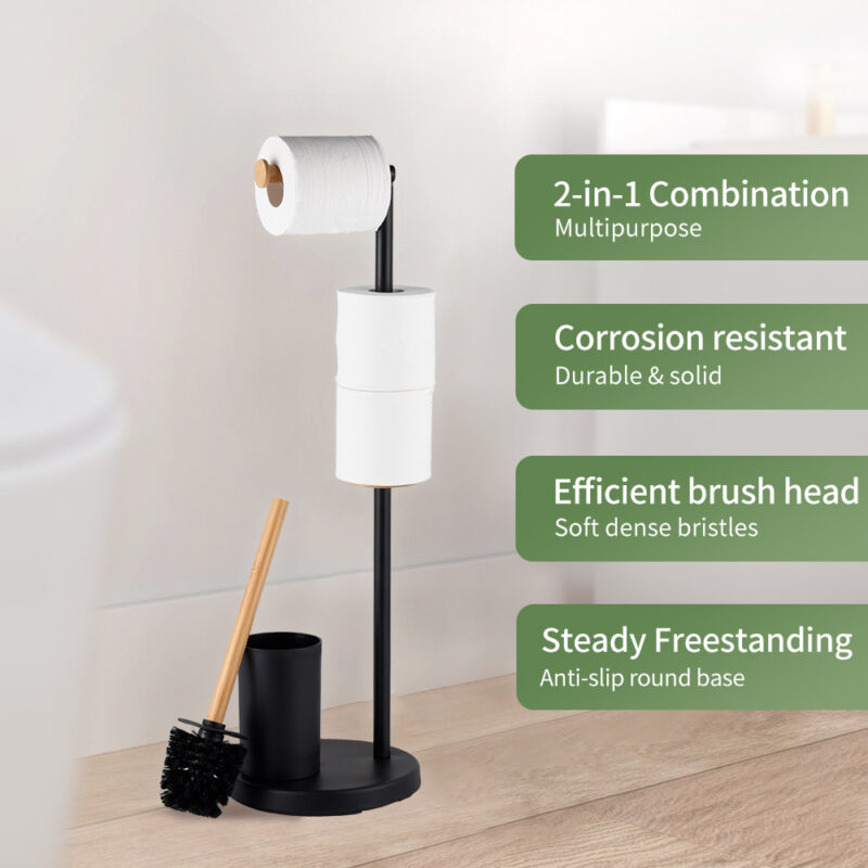 Toilet Paper Holder with Toilet Brush Holder BTH020 - Image 2