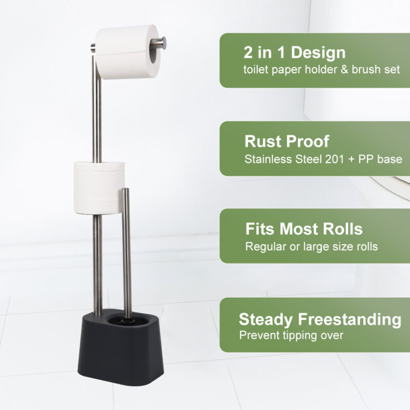 Paper Holder with Toilet Brush Holder BTH021 - Image 2