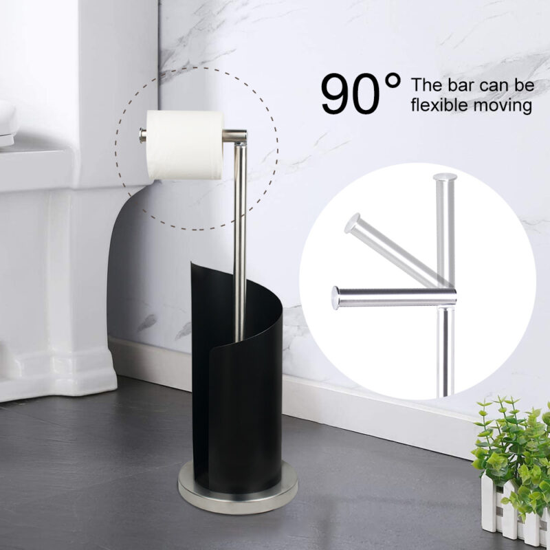 Toilet Paper Holder Stand with Storage Shelf BTH029 - Image 6