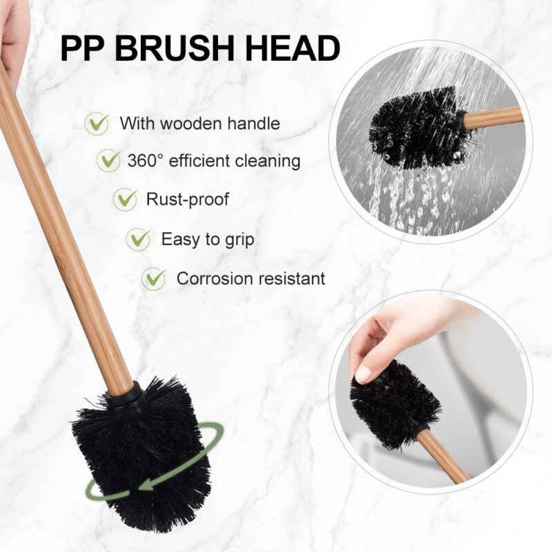 Stainless Steel Toilet Paper Holder Stand with Bristle BTH041 - Image 7