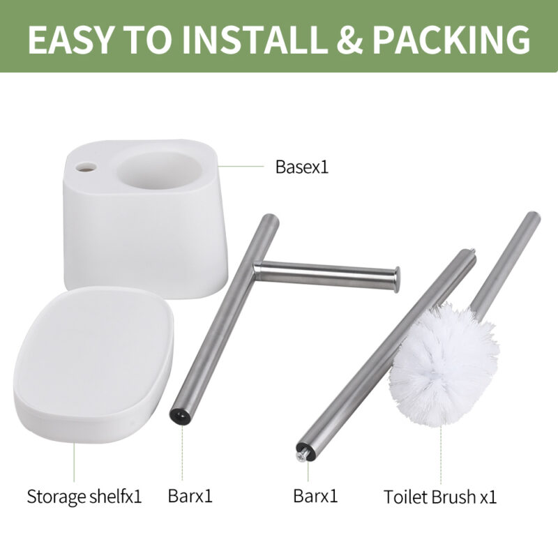 Bathroom Heavyweight Toilet Tissue Paper Roll Storage Holder Stand with Reserve and Shelve BTH042 - Image 5