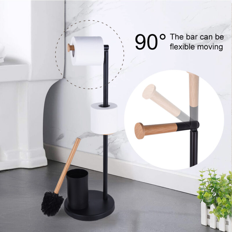 304 Stainless Steel Tissue Holder Black Toilet Paper Holder with Toilet Brush BTH047 - Image 4