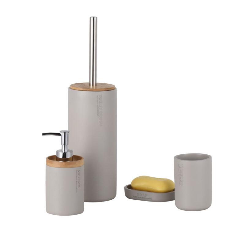 Gray Color Resin Bathroom Accessories BA171S04
