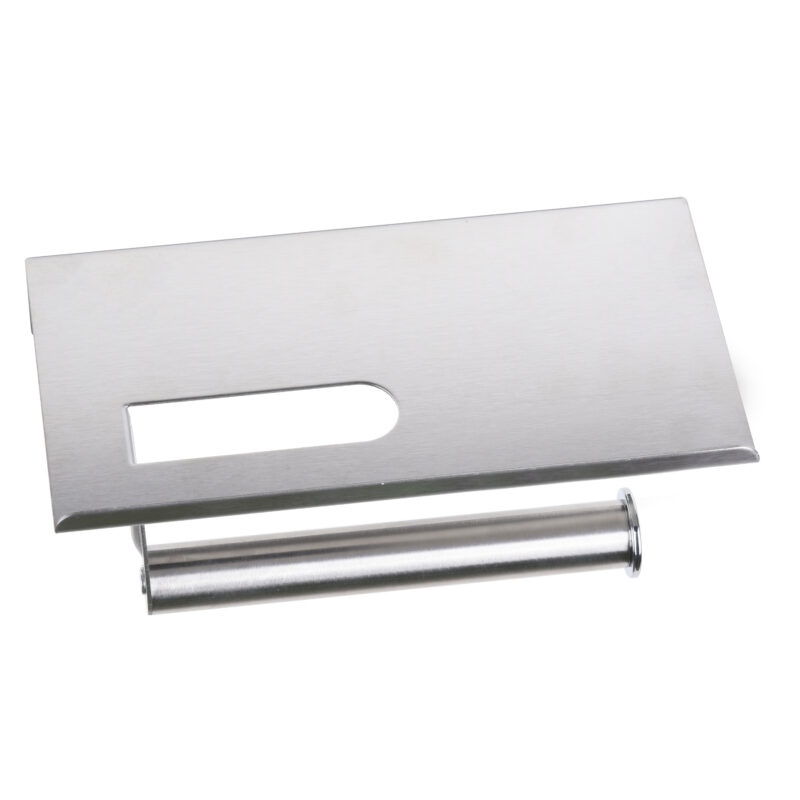 Silver Toilet Paper Holder Wall Hanging with Phone Shelf TH023B - Image 4