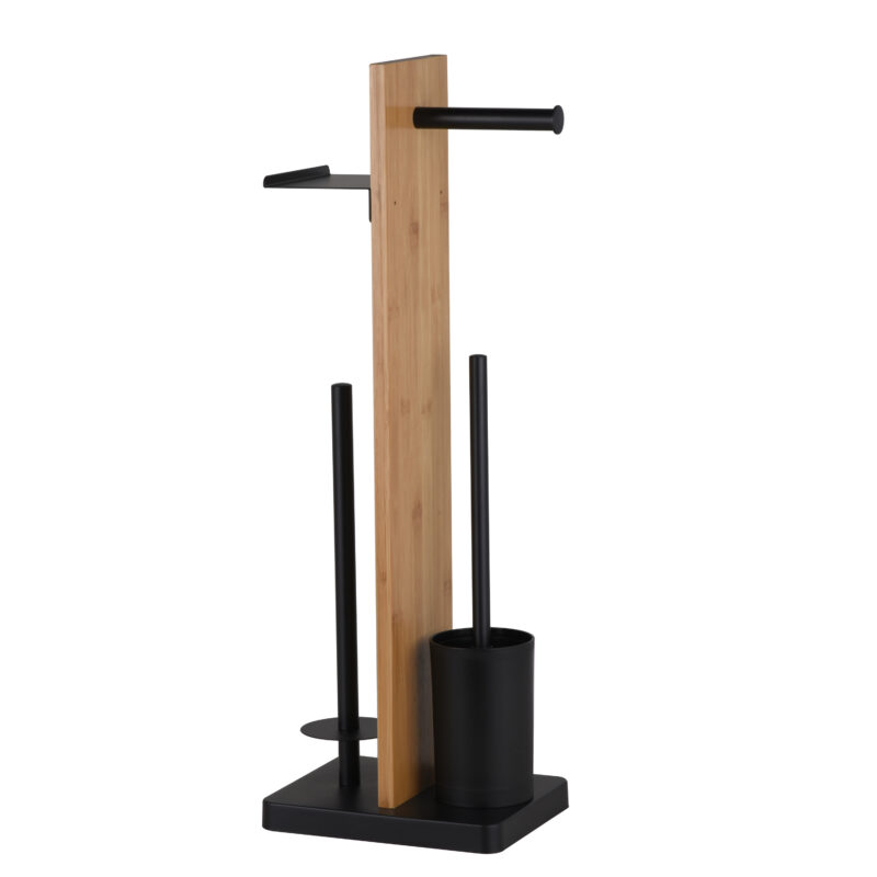 Bathroom Paper Holder with Toilet Brush and Phone Shelf BTH070