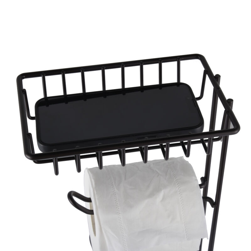 Bathroom Toilet Roll Paper Holder with Phone Shelf BTH091 - Image 3