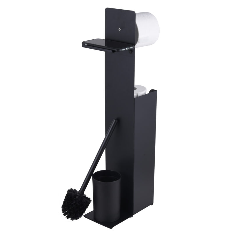 Toilet Roll Paper Holder with Toilet Brush and Phone Shelf BTH067 - Image 5