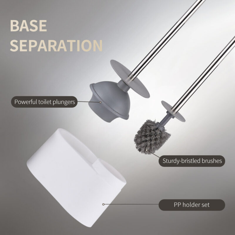 Toilet Bowl Brush Plunger Set with Holder TBO005 - Image 4