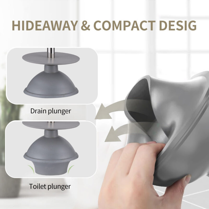 Toilet Bowl Brush Plunger Set with Holder TBO005 - Image 7
