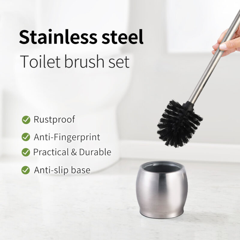Toilet Brush Holder With Silicone Brush Head TBR017B - Image 2