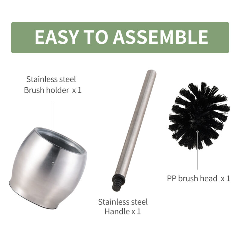 Toilet Brush Holder With Silicone Brush Head TBR017B - Image 7