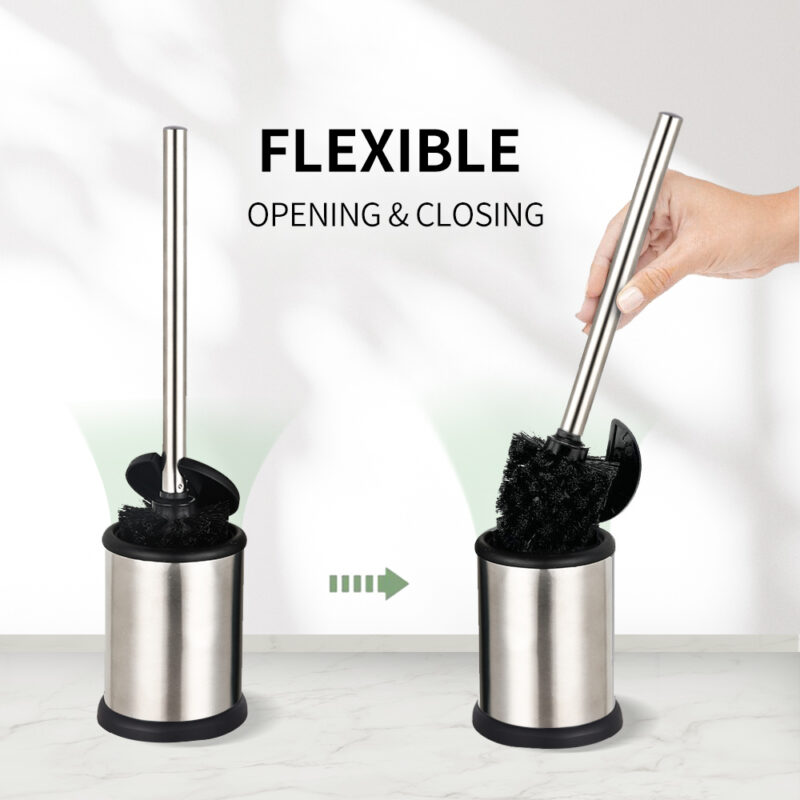 White bathroom silicone toilet brush holder TBR024 - Image 2