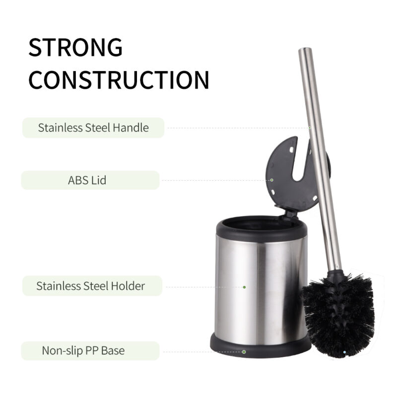 White bathroom silicone toilet brush holder TBR024 - Image 5