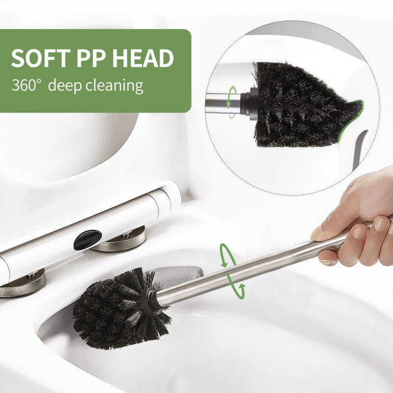 White bathroom silicone toilet brush holder TBR024 - Image 6