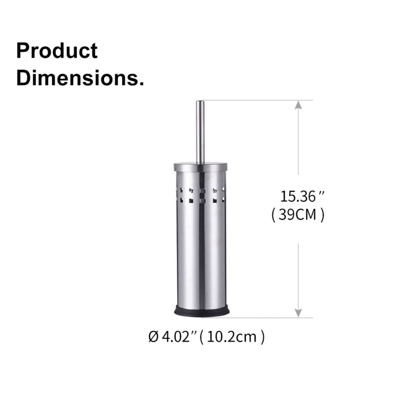Round Toliet Stainless Steel Toilet Brush Holder TBR028 - Image 3