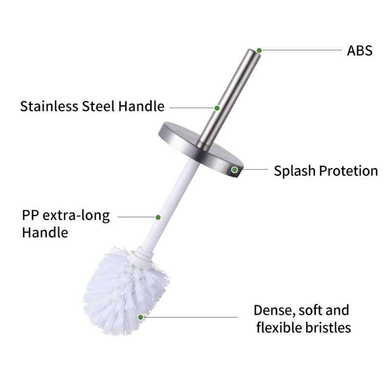 Round Toliet Stainless Steel Toilet Brush Holder TBR028 - Image 5