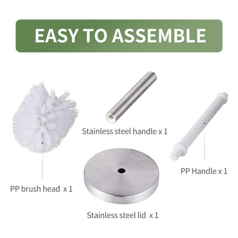 Round Toliet Stainless Steel Toilet Brush Holder TBR028 - Image 7