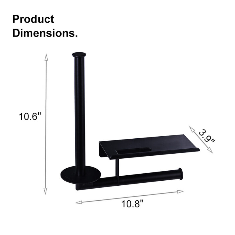 Toilet Paper Holder Wall Hanging with Phone Shelf 10.8*3.9*H10.6CM TH013B - Image 2