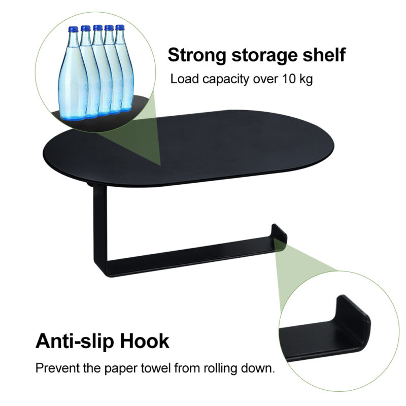 Hanging Bathroom Toilet Roll Paper Holder with Phone Shelf TH014B - Image 3